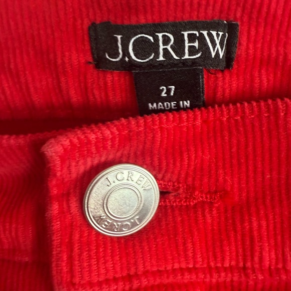 J. Crew Red Corduroy Pants size 27 - Picture 2 of 5